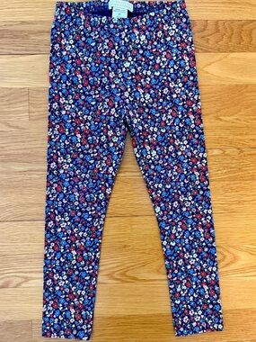 The Beaufort Bonnet Company Navy Floral Leggings with Red, Pink & Blue Flowers
